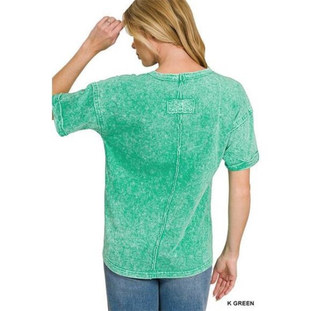 Zenana Halo Washed Relaxed Fit‎ Tee - Picture 3 of 4
